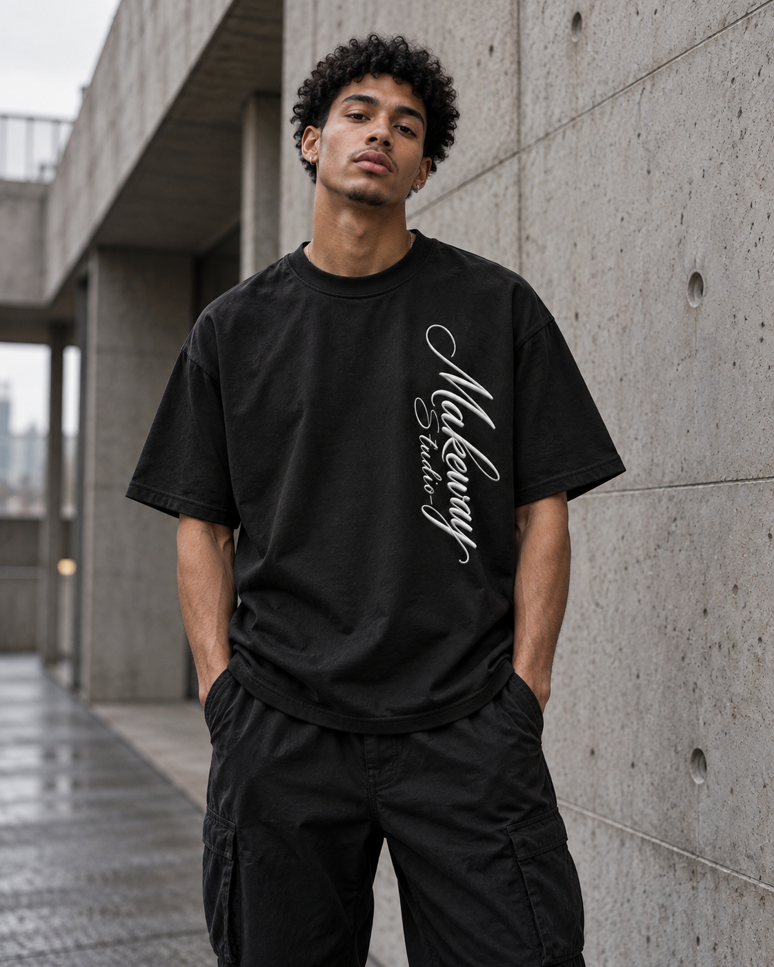 Model wearing the Oversized Signature Tee